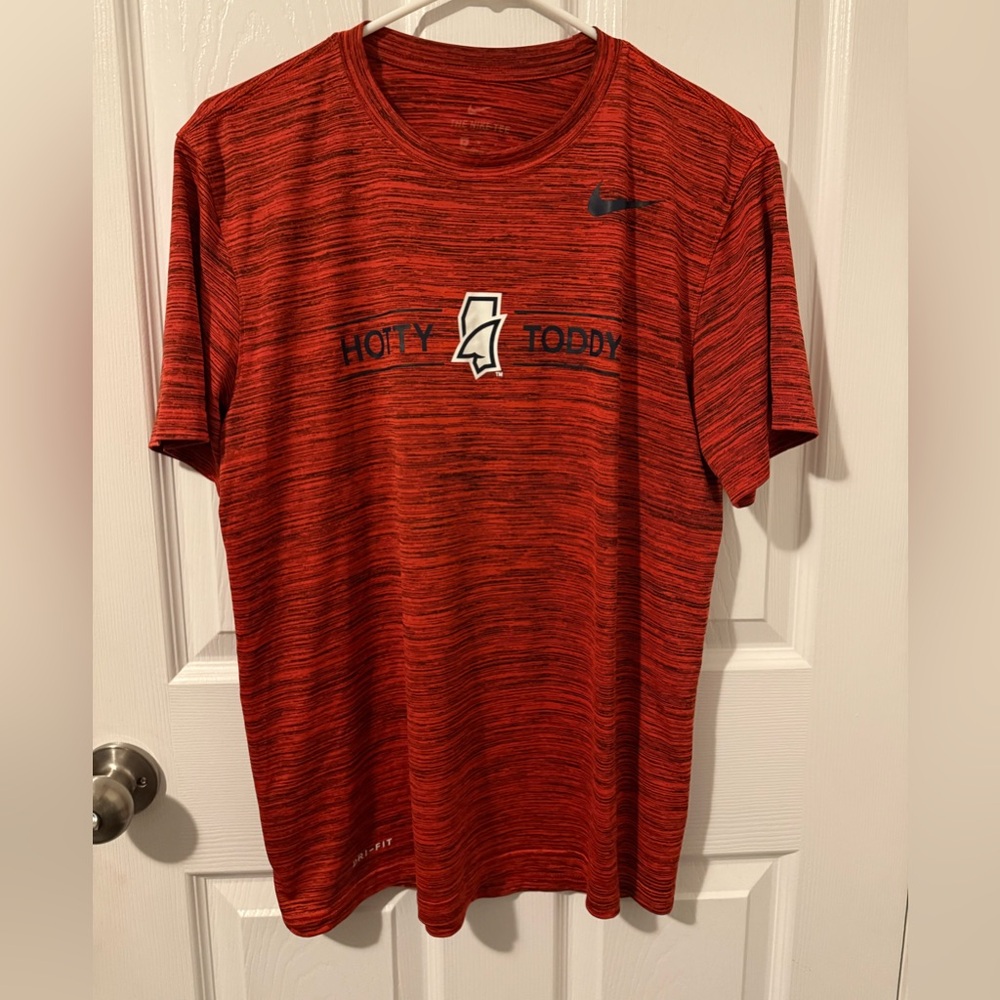 Nike Dri Fit Ole Miss Hotty Toddy T-shirt Sz M Red
